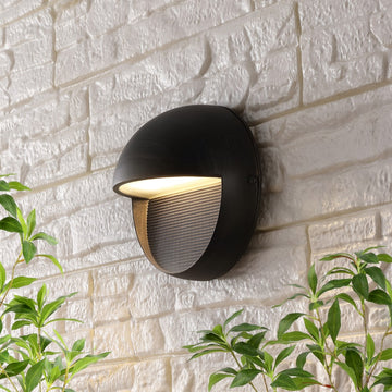 Orbe 6.25" Outdoor Metal/Glass Integrated LED Wall Sconce